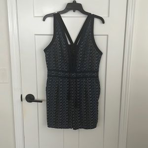 Fun crochet navy romper